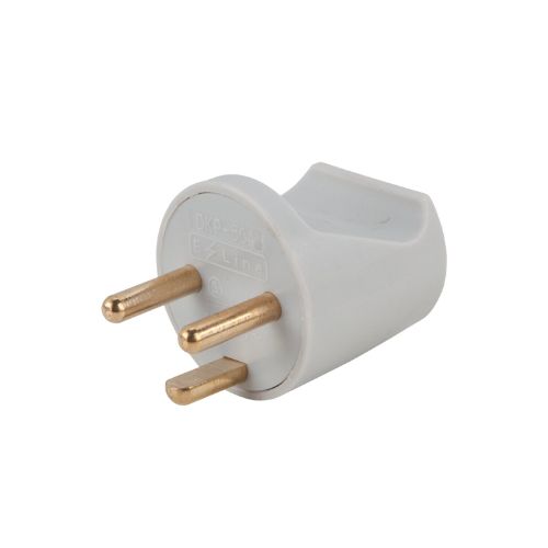 Plug Round With Ground - Grey